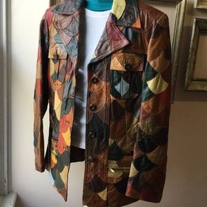 1970’s Vintage Patchwork Leather Jacket / Coat